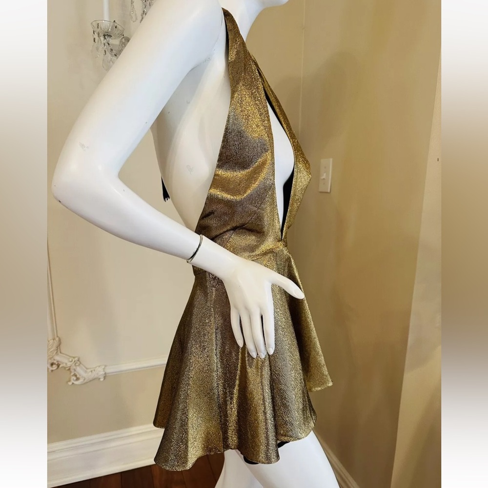 RACIL SILK LIQUID GOLD Mini Dress Size34 Made In England